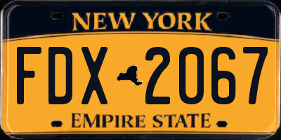 NY license plate FDX2067
