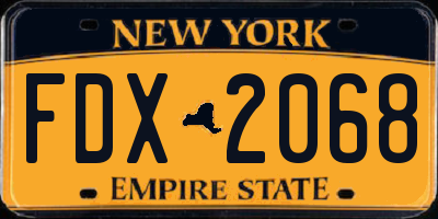 NY license plate FDX2068