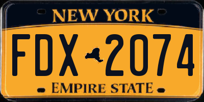 NY license plate FDX2074