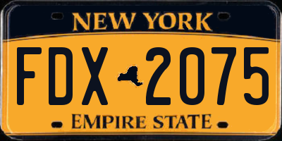 NY license plate FDX2075