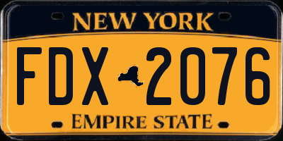 NY license plate FDX2076