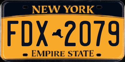 NY license plate FDX2079