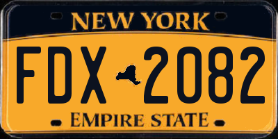 NY license plate FDX2082