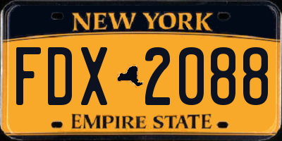 NY license plate FDX2088