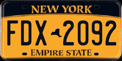 NY license plate FDX2092
