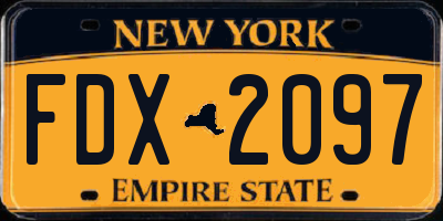 NY license plate FDX2097