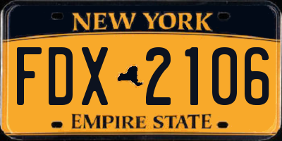 NY license plate FDX2106