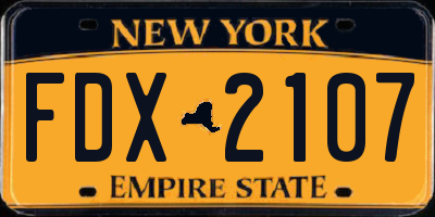NY license plate FDX2107