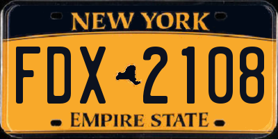 NY license plate FDX2108