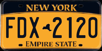 NY license plate FDX2120