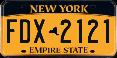 NY license plate FDX2121