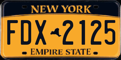 NY license plate FDX2125