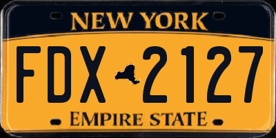 NY license plate FDX2127