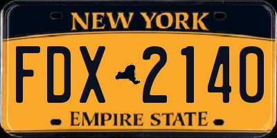 NY license plate FDX2140