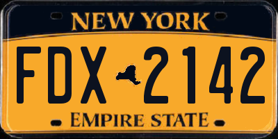 NY license plate FDX2142