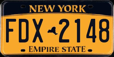 NY license plate FDX2148