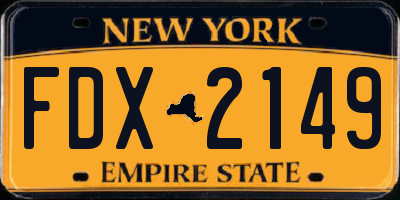 NY license plate FDX2149