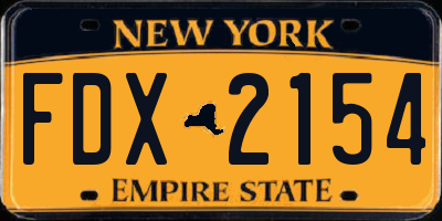 NY license plate FDX2154