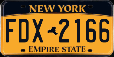 NY license plate FDX2166
