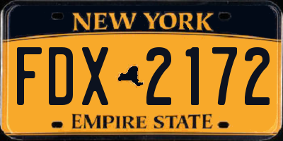 NY license plate FDX2172