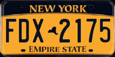 NY license plate FDX2175
