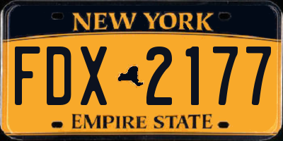 NY license plate FDX2177