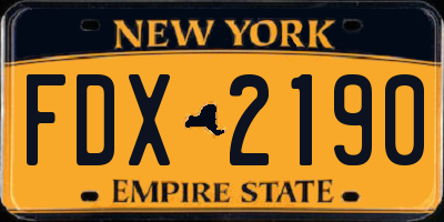 NY license plate FDX2190