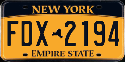 NY license plate FDX2194
