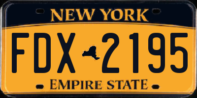 NY license plate FDX2195
