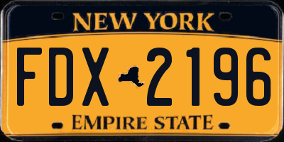 NY license plate FDX2196