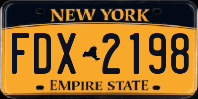 NY license plate FDX2198