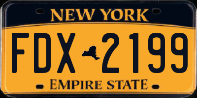 NY license plate FDX2199