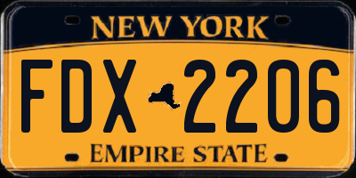 NY license plate FDX2206
