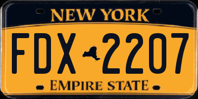 NY license plate FDX2207