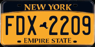 NY license plate FDX2209