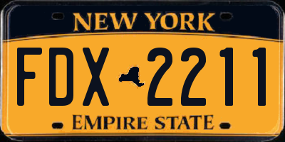 NY license plate FDX2211