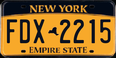 NY license plate FDX2215