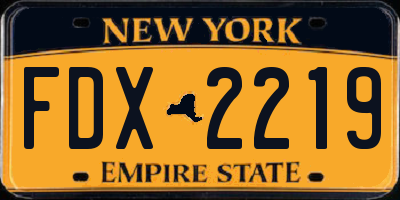 NY license plate FDX2219