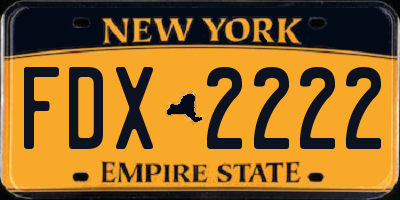 NY license plate FDX2222