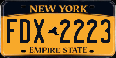 NY license plate FDX2223
