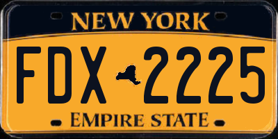 NY license plate FDX2225