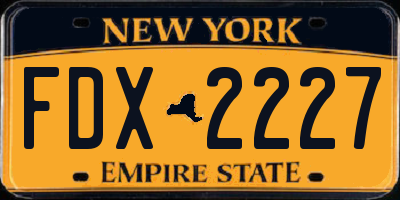 NY license plate FDX2227