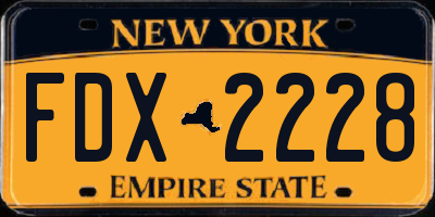 NY license plate FDX2228
