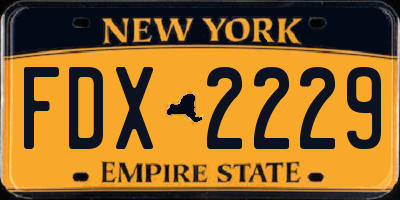 NY license plate FDX2229