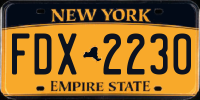 NY license plate FDX2230