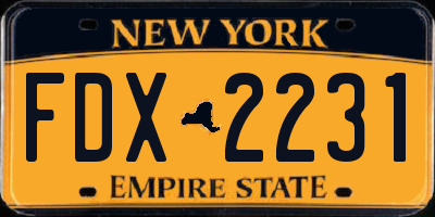 NY license plate FDX2231