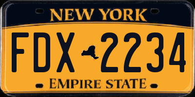 NY license plate FDX2234