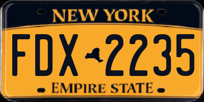 NY license plate FDX2235