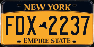 NY license plate FDX2237