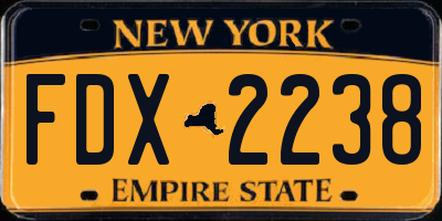 NY license plate FDX2238